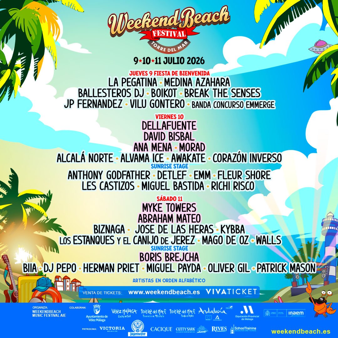 Weekend Beach Festival desvela su esperada programación por días: un cartel de vértigo para Torre del Mar