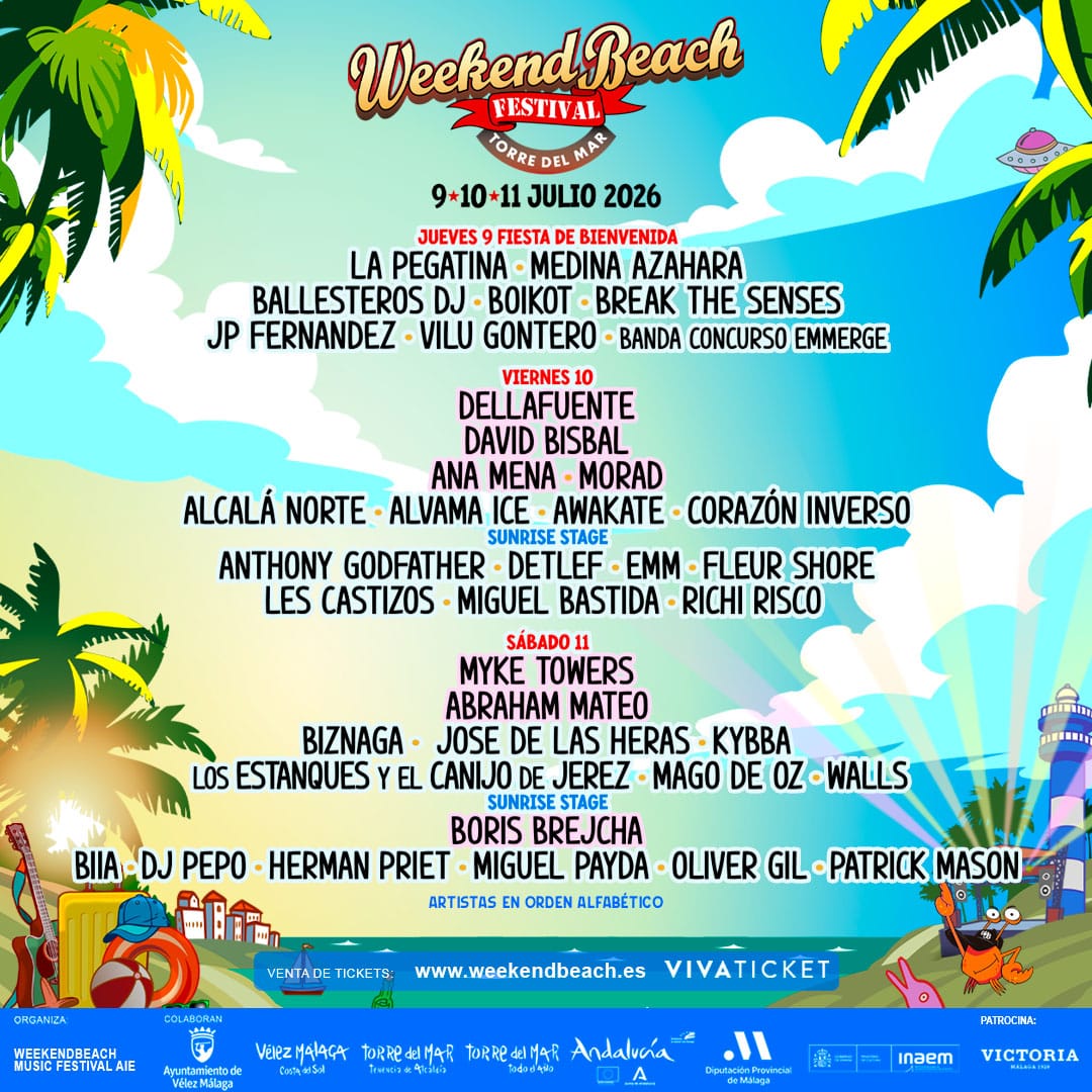 Weekend Beach Festival desvela su esperada programación por días: un cartel de vértigo para Torre del Mar